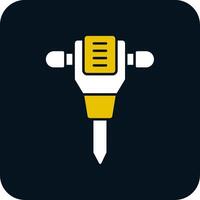 Jack Hammer Glyph Two Color Icon vector