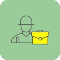 Worker Filled Yellow Icon vector