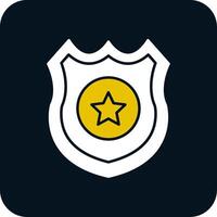 Police Badge Glyph Two Color Icon vector