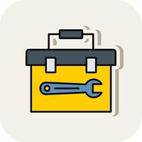 Toolbox Line Filled White Shadow Icon vector