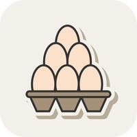 Egg Carton Line Filled White Shadow Icon vector