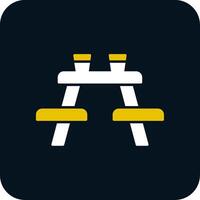 Picnic Table Glyph Two Color Icon vector