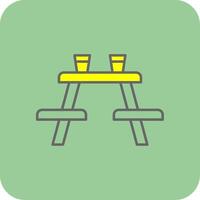 Picnic Table Filled Yellow Icon vector