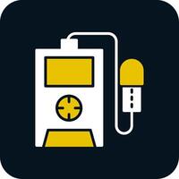 Radiation Detector Glyph Two Color Icon vector