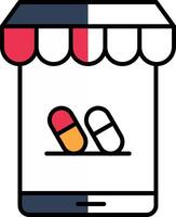 Online Pharmacy Filled Half Cut Icon vector