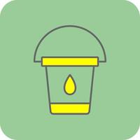 Water Bucket Filled Yellow Icon vector