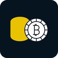 Bitcoin Glyph Two Color Icon vector