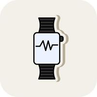 Fitness Watch Line Filled White Shadow Icon vector