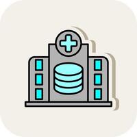 Hospital Database Line Filled White Shadow Icon vector
