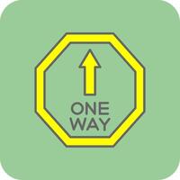 One Way Filled Yellow Icon vector