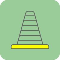 Traffic Cone Filled Yellow Icon vector