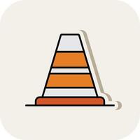 Cones Signal Line Filled White Shadow Icon vector