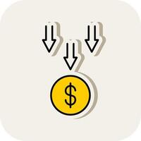 Bankruptcy Line Filled White Shadow Icon vector