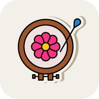 Embroidery Line Filled White Shadow Icon vector