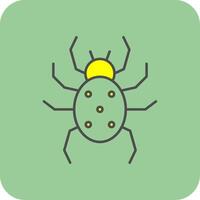 araña lleno amarillo icono vector