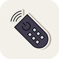 Remote Control Line Filled White Shadow Icon vector