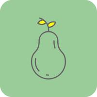 Pear Filled Yellow Icon vector