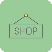 Shop Sign Filled Yellow Icon vector