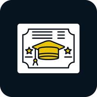 Diploma Glyph Two Color Icon vector