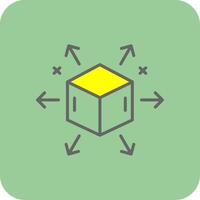 Distribution Filled Yellow Icon vector