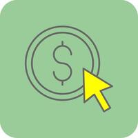 Pay Per Click Filled Yellow Icon vector