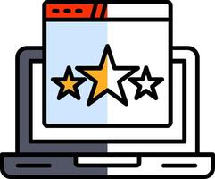 Rating Filled Half Cut Icon vector