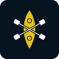 Kayak Glyph Two Color Icon vector
