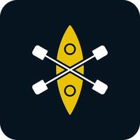 Kayak Glyph Two Color Icon vector