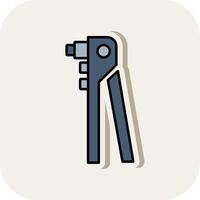 Riveter Line Filled White Shadow Icon vector