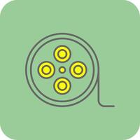 Film Reel Filled Yellow Icon vector