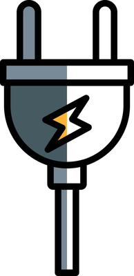 Plug Filled Half Cut Icon