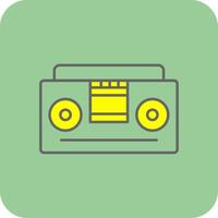 Tape Recorder Filled Yellow Icon vector