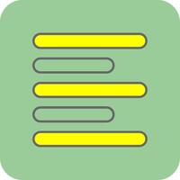 Horizontal Left Align Filled Yellow Icon vector