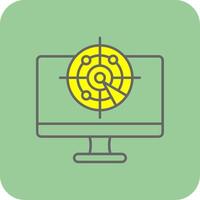 Radar Filled Yellow Icon vector