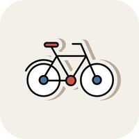 Bicycle Line Filled White Shadow Icon vector