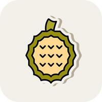 Jackfruit Line Filled White Shadow Icon vector