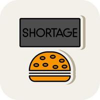 Shortage Line Filled White Shadow Icon vector