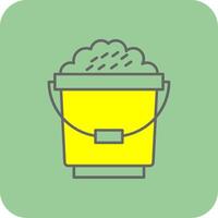 Bucket Filled Yellow Icon vector