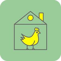 pollo lleno amarillo icono vector