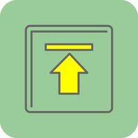 Up Arrow Filled Yellow Icon vector