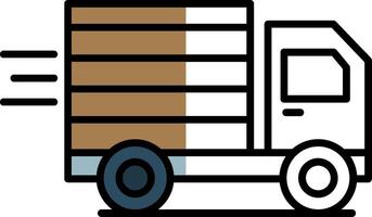 Cargo Truck Filled Half Cut Icon vector