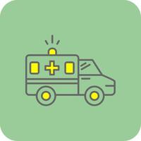 Ambulance Filled Yellow Icon vector