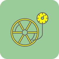 Tire Pressure Filled Yellow Icon vector