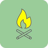 Fire Filled Yellow Icon vector