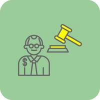 Judge Giving Order Filled Yellow Icon vector