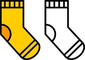 Sock Filled Half Cut Icon vector