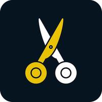 Scissors Glyph Two Color Icon vector