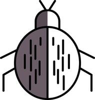 escarabajo lleno medio cortar icono vector