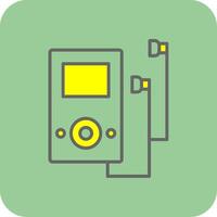 Music Player Filled Yellow Icon vector