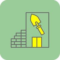 Trowel Filled Yellow Icon vector